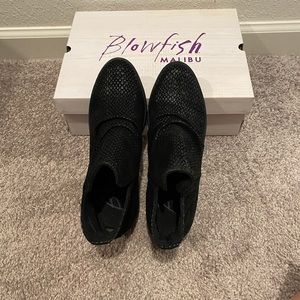 Black blowfish ankle booties